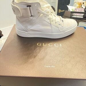 Gucci Off-White High-Top Leather Sneaker